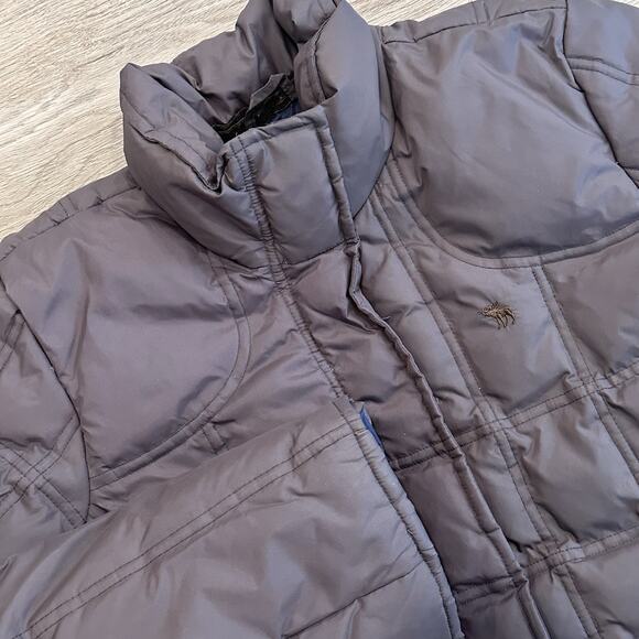 Vintage Abercrombie & Fitch Womens Large Brown Quilted Puffer Down Jacket Coat - Picture 2 of 10